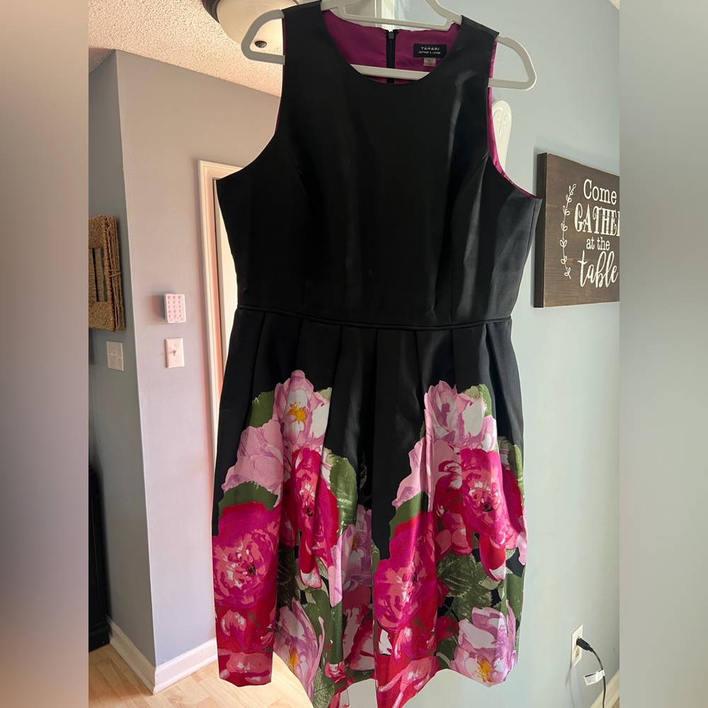 Floral Black and Pink Dress